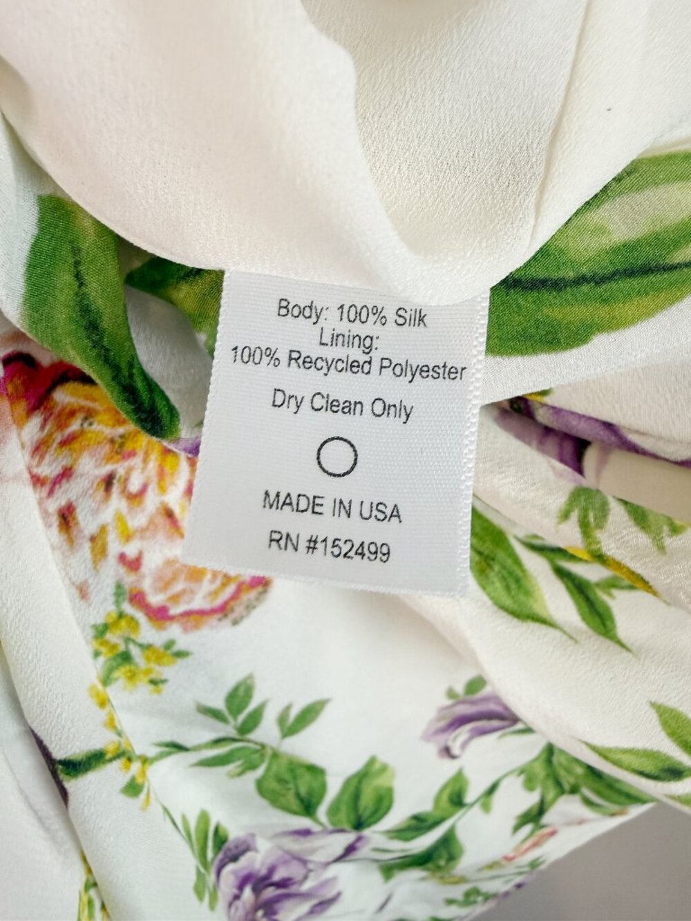 Amour‎ Vert Silk Floral Midi Dress Women's Large White Romantic Ruffle Sleeve - Picture 5 of 14